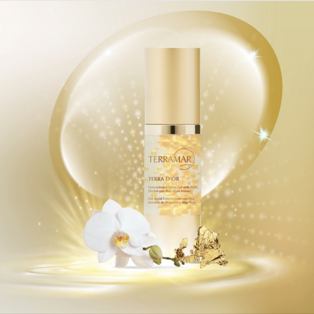 TERRA D'OR GEL FACIAL CONCENTRADO CON ORO, EXTRACTO DE ORQUÍDEA Y ALGA